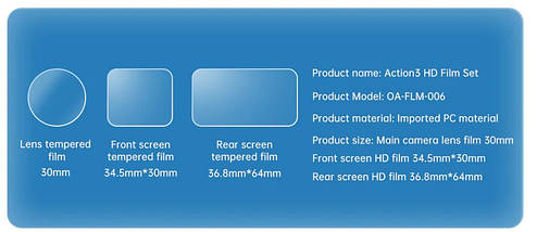 Захисна плівка для DJI ACTION 3 TELESIN OA-FLM-006, фото 5
