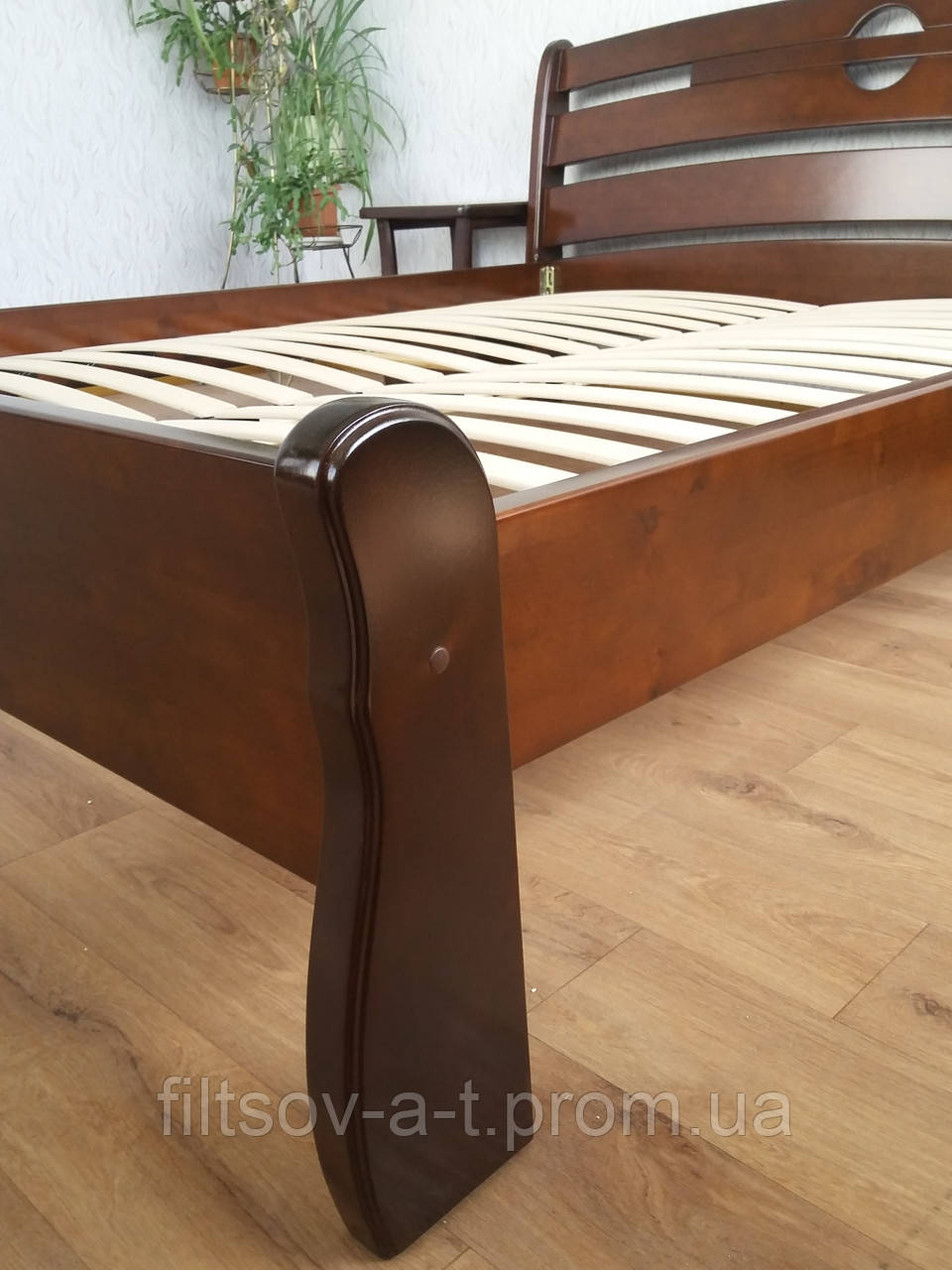 Двуспальная деревянная кровать для спальни из массива натурального дерева от производителя "Каприз" - фото 7 - id-p17643781