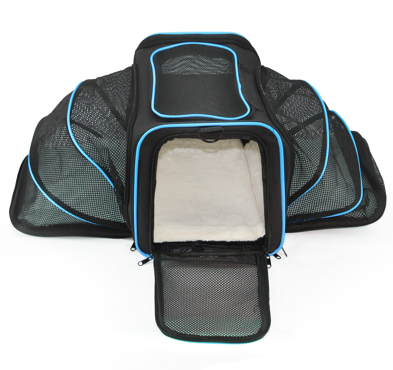 Сумка переноска для котів та собак XL 76x46x28 см CosmoPet CP-05 Black/Blue