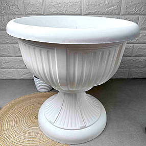 Великий білий вазон для відкритого майданчика 41*39см 15л, Леон Алеана, фото 2