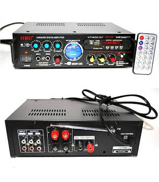 Підсилювач звуку UKC AV-339BT + USB + Fm + Mp3 + КАРАОКЕ + Bluetooth