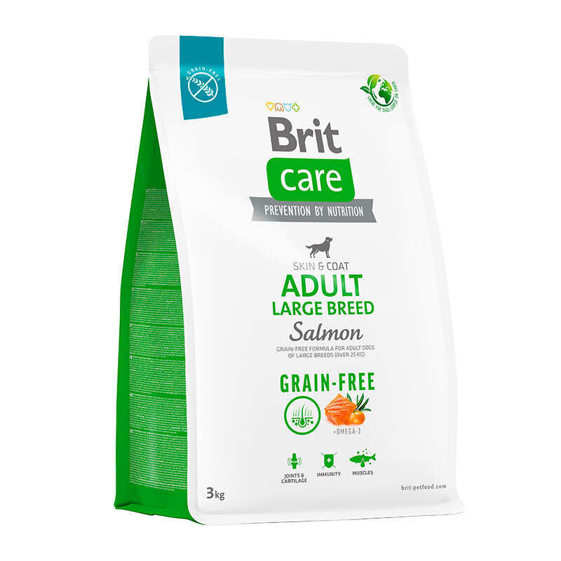 Сухий корм для собак великих порід Brit Care (Бріт Кеа) Dog Grain-free Adult Large Breed з лососем 3 кг