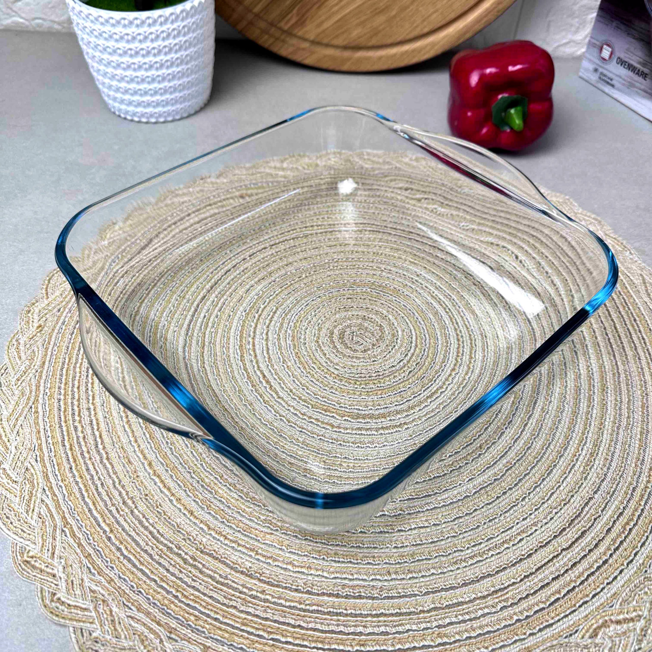 Квадратная скляна форма для духовки з жароміцного скла 2.36л Borcam