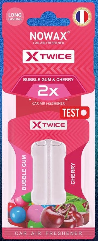 Ароматизатор повітря з подвійною капсулою Nowax серія X Twice - Bubble Gum & Cherry (30шт/уп)