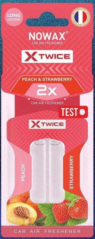Ароматизатор повітря з подвійною капсулою Nowax серія X Twice - Strawberry & Peach (30шт/уп), фото 1