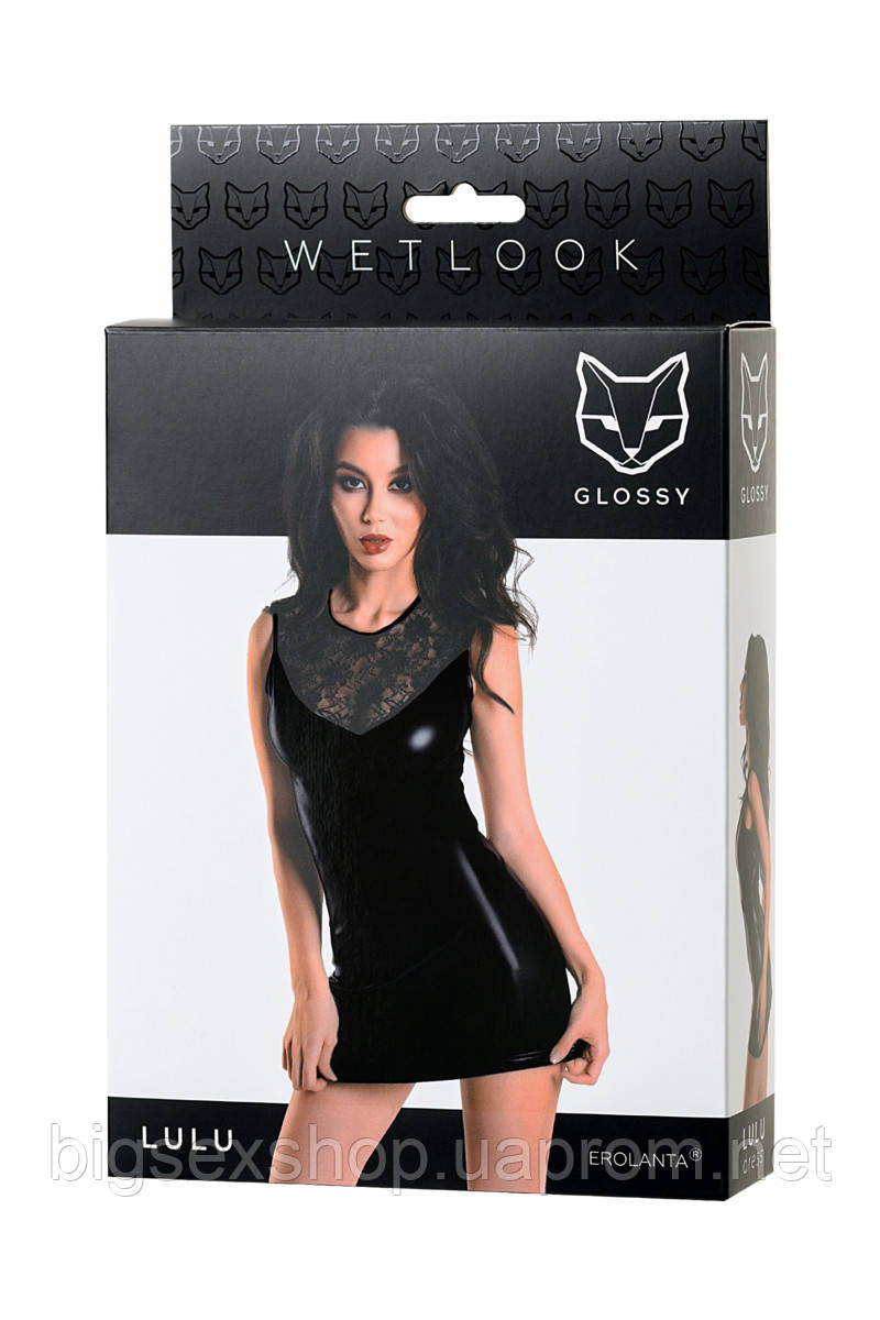 Плаття Glossy Lulu з матеріалу Wetlook, чорне