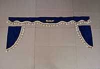 Комплект штор DAF синий (ламбрекен лобового и уголки бокового стекла)