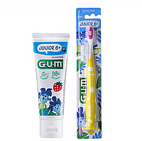 Набор Gum Junior от 6 лет (зубная паста 50 мл+желтая зубная щетка)