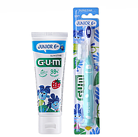 Набор Gum Junior от 6 лет (зубная паста 50 мл+голубая зубная щетка)