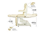 Косметологічна електрокрісло-кушетка для косметолога DM-2341-2M бежева кушетка на 2-х моторах, фото 2