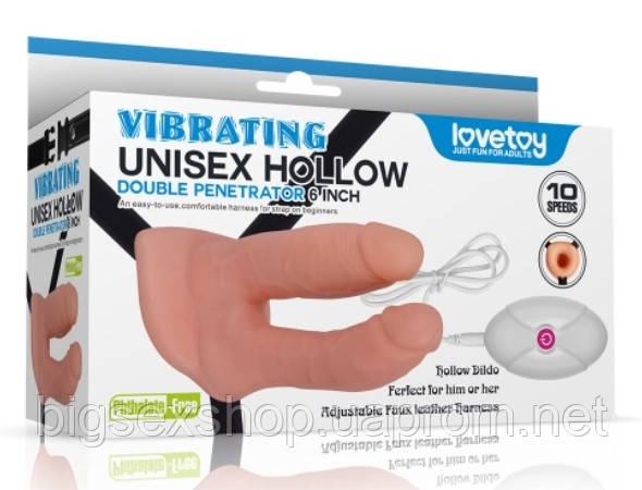 Страпон порожнистий для подвійного проникнення - Unisex Hollow Double Penetrator