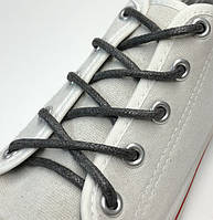 Шнурки для взуття круглі просочені 90см (3мм) Темно-сірий