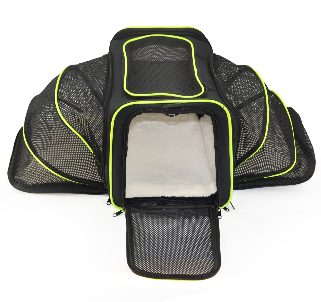 Сумка переноска для котів та собак XL 76x46x28 см CosmoPet CP-05 Black/Green
