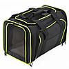 Сумка переноска для котів та собак XL 76x46x28 см CosmoPet CP-05 Black/Green, фото 9