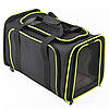 Сумка переноска для котів та собак XL 76x46x28 см CosmoPet CP-05 Black/Green, фото 8