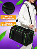 Сумка переноска для котів та собак XL 76x46x28 см CosmoPet CP-05 Black/Green, фото 7