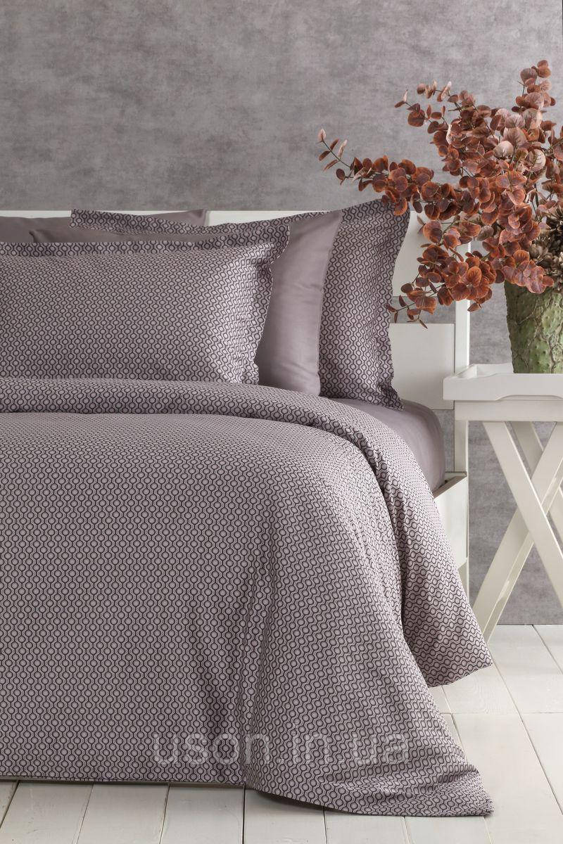 Комплект постільної білизни 200*220 сатин TM Pavia Virginia plum, фото 1