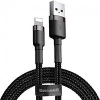 КАБЕЛЬ BASEUS USB TO LIGHTNING 2.4A 1M (CALKLF-BG1) СЕРЫЙ-ЧЕРНЫЙ