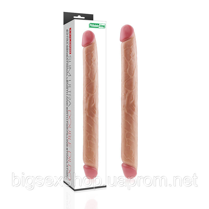 Двосторонній фалоімітатор - King Size Realistic Slim Ultra Double Dildo 17"