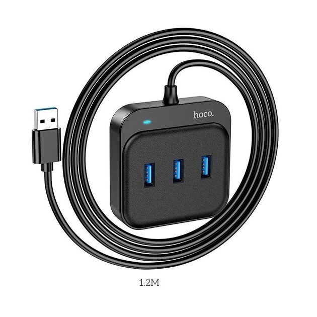 USB Хаб розгалужувач на 4 порти 3.0 з довгим шнуром для флешок ноутбука комп'ютера пк ЮСБ hub 3 0 / 4 port V5
