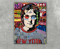 Картина Джон Леннон Битлз Рок Для фанатов Граффити Поп-арт Стрит Арт Уличный стиль Современное искусство