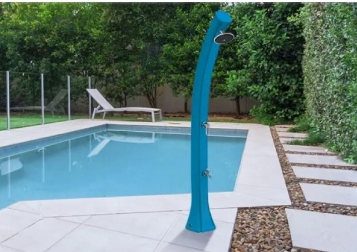 Компактный солнечный душ для бассейна, для дачи Аквавива Happy 4x4, кран для мойки ног, голубой, 44 л - фото 10 - id-p1874623666