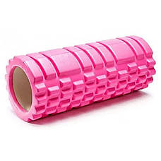Масажний ролик Forever Roller 33 см ролер для спини валик для йоги пілатесу та масажу Рожевий, фото 2