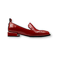 Сліпери жіночі лаковані червоні стильні туфлі на низьких підборах H2099-A669-F783 Brokolli 2208