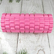 Масажний ролик Forever Roller 33 см ролер для спини валик для йоги пілатесу та масажу Блідо-рожевий