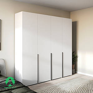 Шафа на 4 двері зі штангою та полицями з ДСП