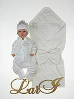 Комплект на выписку из роддома для новорожденного мальчика (4 предмета) "Мармеладка" рост 56 см Lari Белый