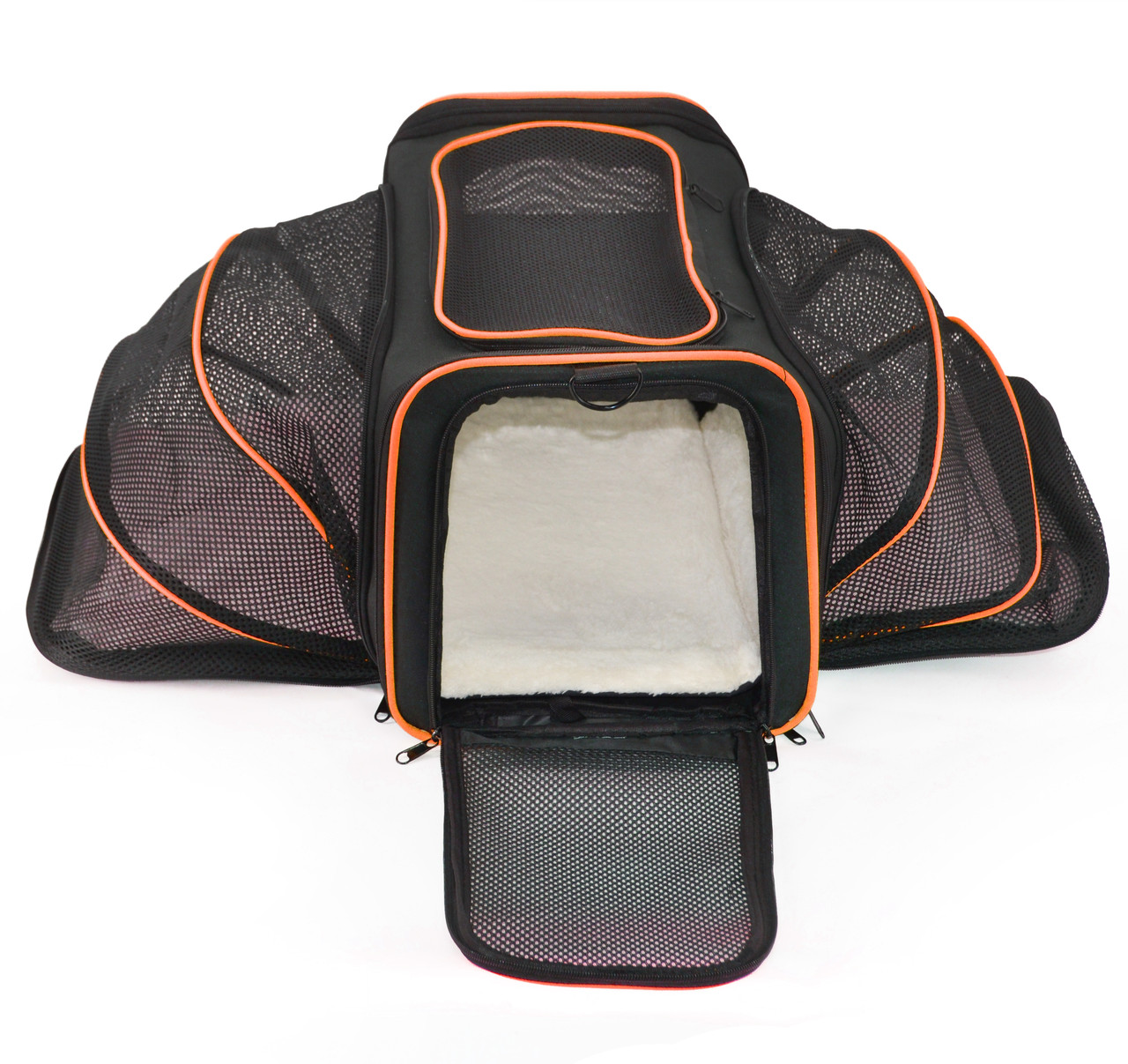 Сумка переноска для котів та собак XL 76x46x28 см CosmoPet CP-05 Black/Orange
