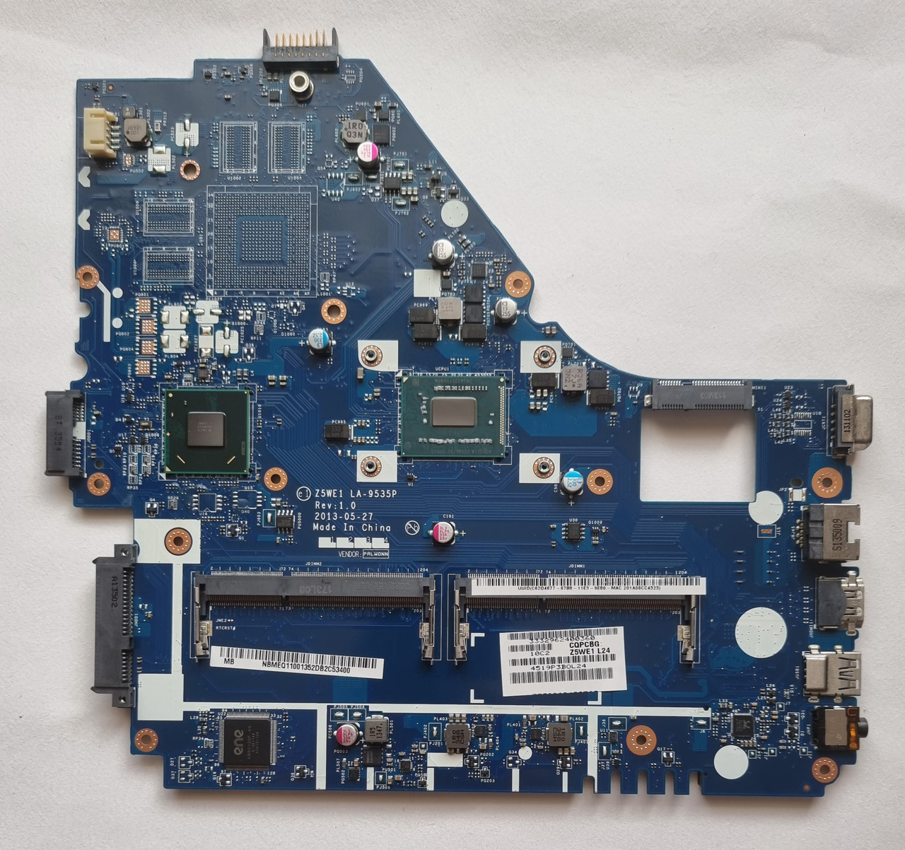 Материнська Плата (Несправна) "Acer Aspire E1-530, E1-570" / Z5WE1 / LA ...