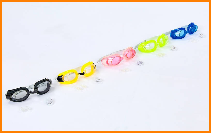 Окуляри для плавання дитячі з берушами і кліпсою, фото 1