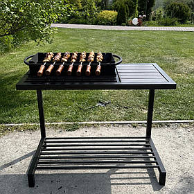 Зварні мангали — лофт на дровниці (підставці) на 9 шампурів 4 мм. Для відпочинку вдома та на дачі.