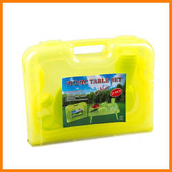 Набір посуду для пікніка на 4 людини 27 предметів + столик