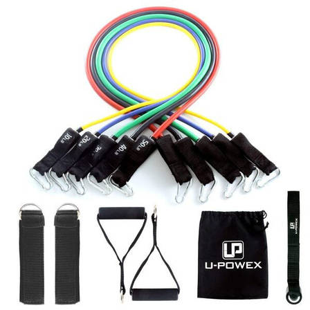 Набір трубчастих еспандерів для вправ U-Powex Home Gym 5 шт, фото 2