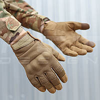 Перчатки тактичні з кісточками Койот Touch Screen