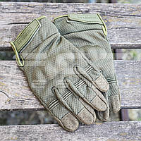 Перчатки тактичні з кісточками Хакі Touch Screen