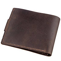 Надежное мужское портмоне в винтажном стиле GRANDE PELLE 11229 Коричневое высокое качество