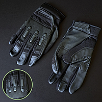 Тактические перчатки с закрытыми пальцами Перчатки для военных ZEPMA Полиэстер Кожзам Черный (BC-8795) L