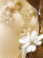 Флизелиновые фотообои цветы 206x275 см Яркий красивый узор и белая лилия (3331VEA)+клей