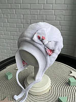 Утепленная весенняя шапочка для новорожденной девочки Rose 0-3 мес. (35-38 см) Lari Белый
