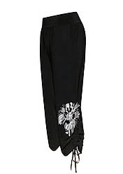 Літні штани жіночі — капрі з візерунком Лілея/на затяжках/великі розміри/бриджі та штани капрі літо/