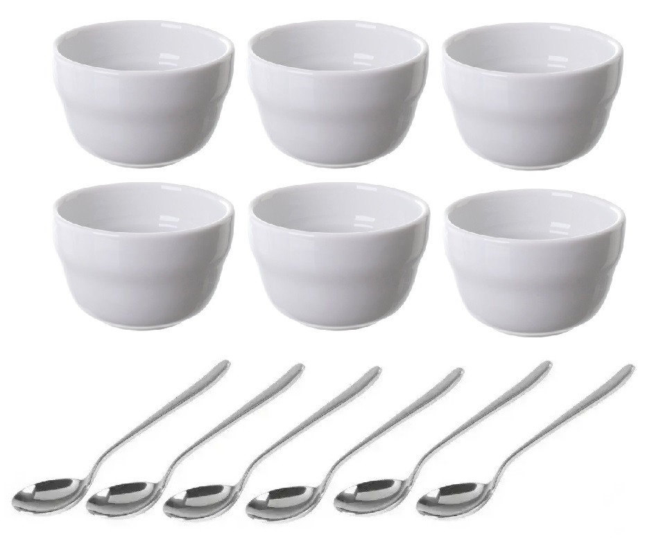 Набір чаш для каппінгу кави 6 шт Ancap 240 мл + 6 ложок для каппінгу Sola Tasting Spoon
