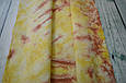 Тканина ручного фарбування розмір 44х74см основа рівномірна тканина DMC колір "Жовто - теракотовий", фото 2