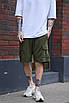 Шорти чоловічі з кишенями карго хакі трикотажні стильні двонитки Розміри: S, M, L, XL, XXL, фото 4