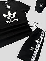 Футболка Adidas чорна (великий логотип) высокое качество Размер L