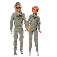 Лялька з Кеном набір спортивна сім'я в спортивних костюмах дві ляльки 30 см Defa