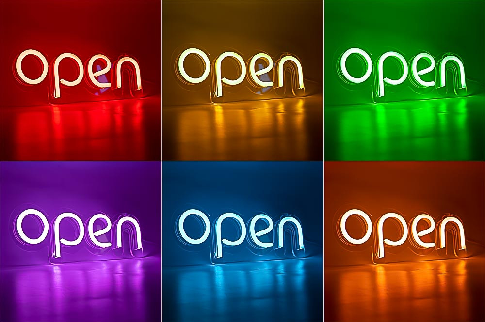 Неонова вивіска "OPEN" RGBсинхронно вся вивіска (з контролером), фото 1